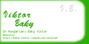 viktor baky business card